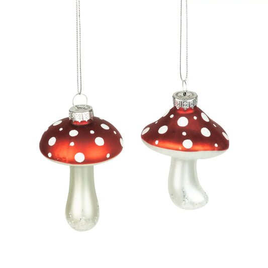 Glass Mushroom Ornament