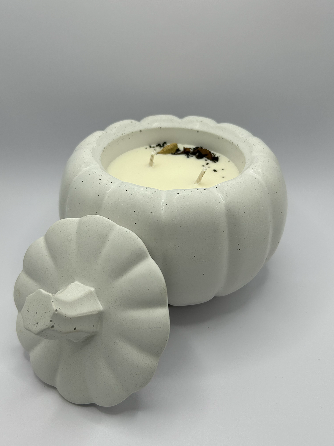 Concrete Pumpkin Candles