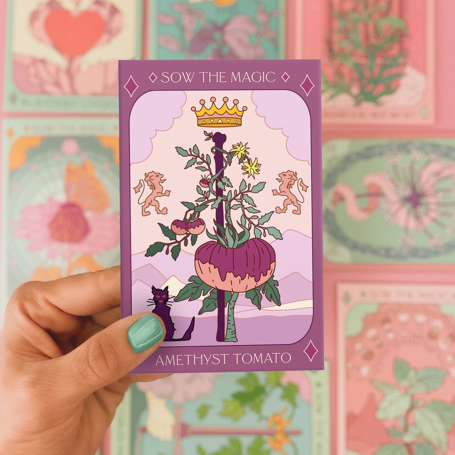 Sow the Magic Amethyst Tomato Tarot Seed Packet