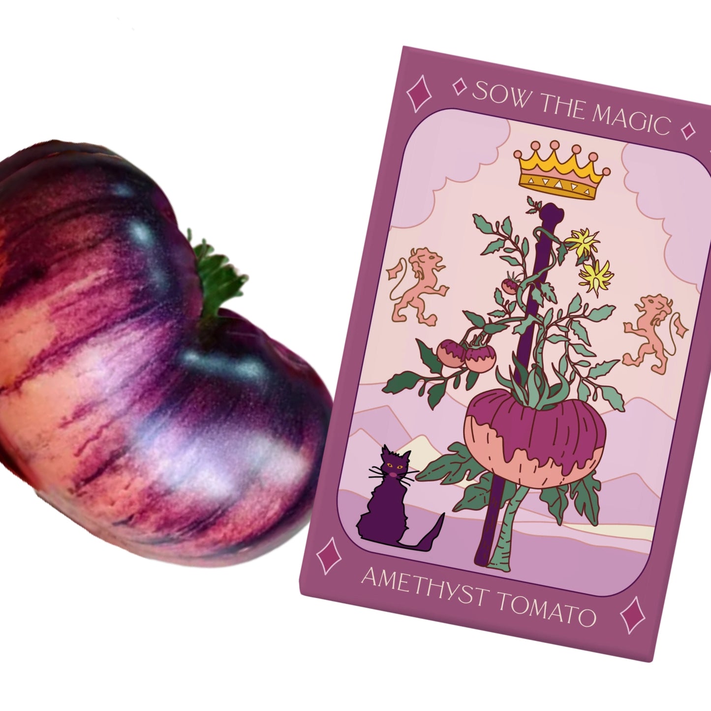 Sow the Magic Amethyst Tomato Tarot Seed Packet