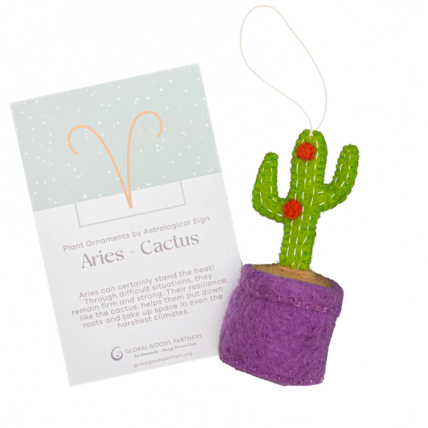 Global Goods Partners Felted Zodiac House Plant Ornaments