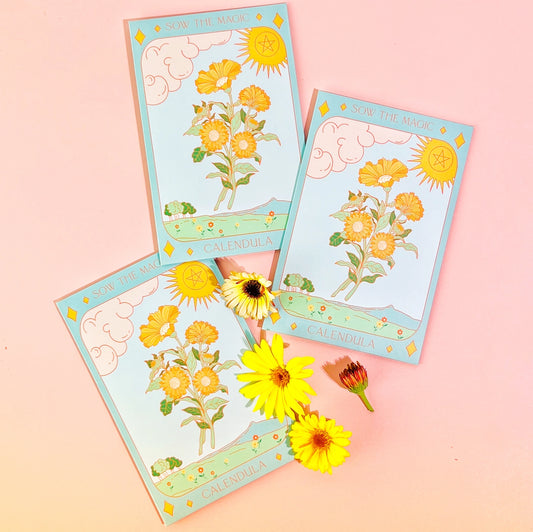 Sow the Magic Calendula Tarot Seed Packet