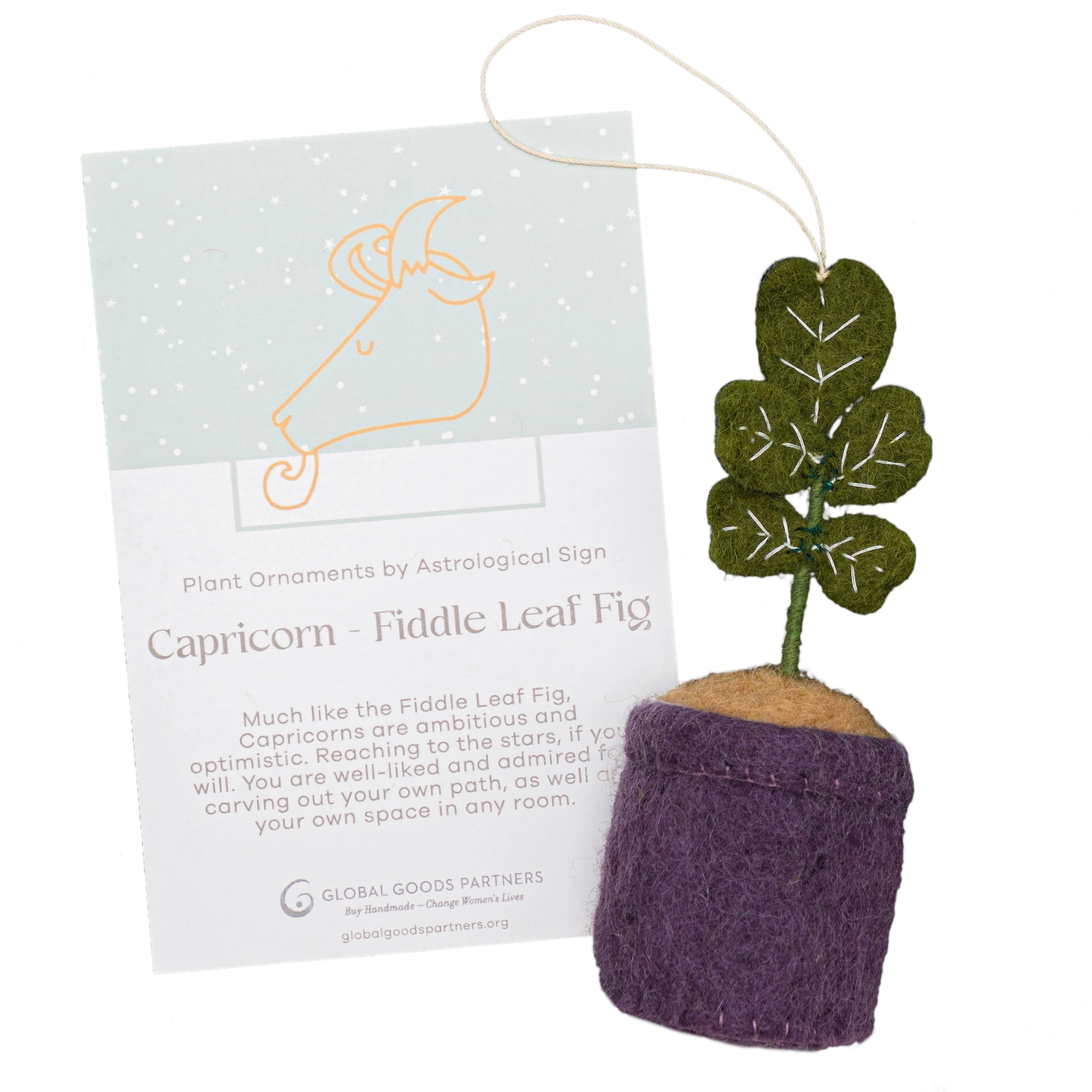 Global Goods Partners Felted Zodiac House Plant Ornaments