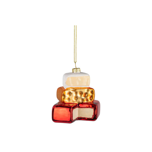 Glass Cheese Stack Ornament