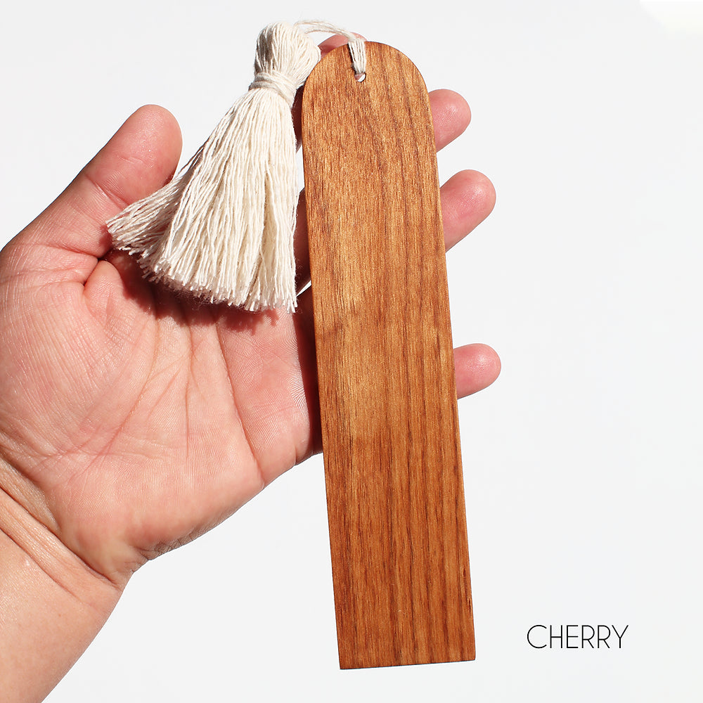 Honey Wood ATX Arched Tassel Bookmark