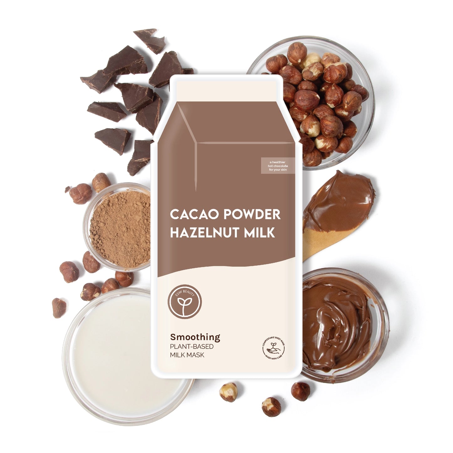 ESW Beauty Cacao Powder Hazelnut Milk Smoothing Sheet Mask