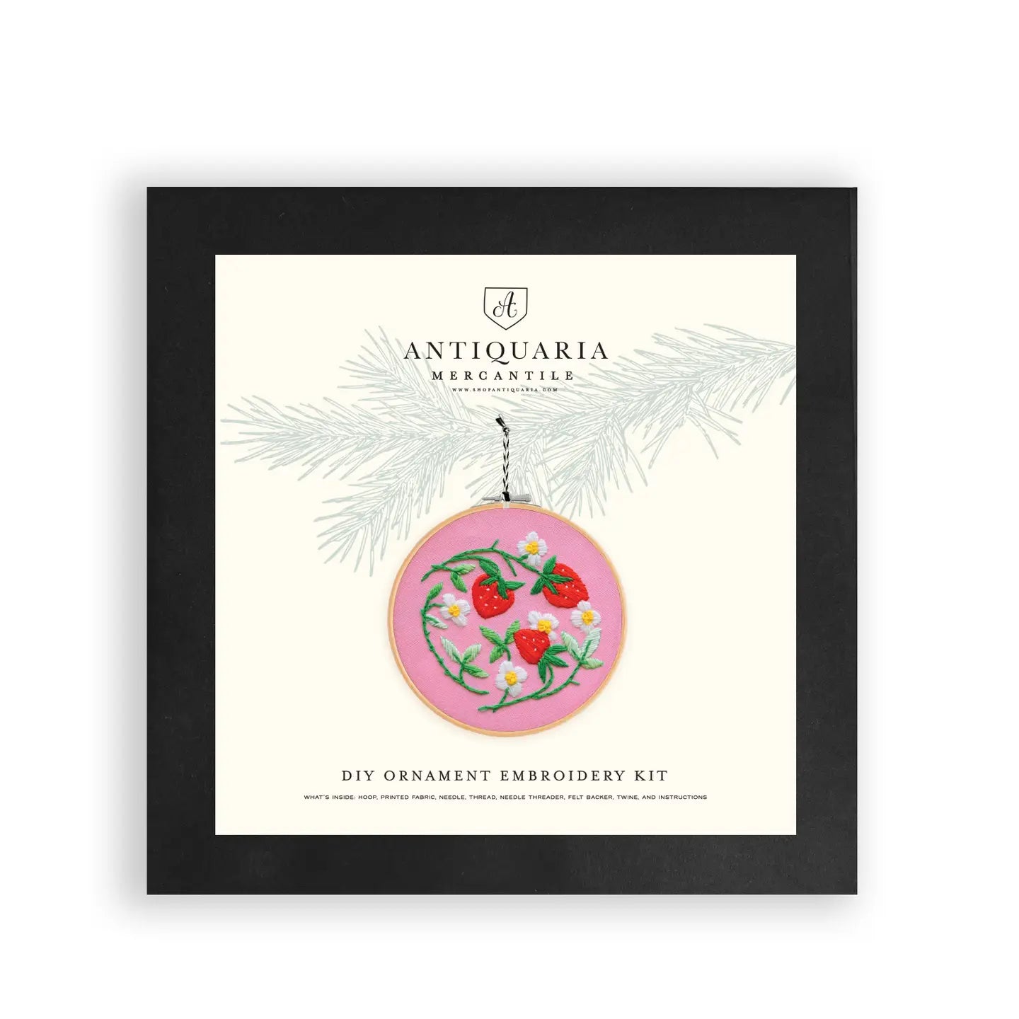 Antiquaria DIY Ornament Embroidery Kit : Strawberries