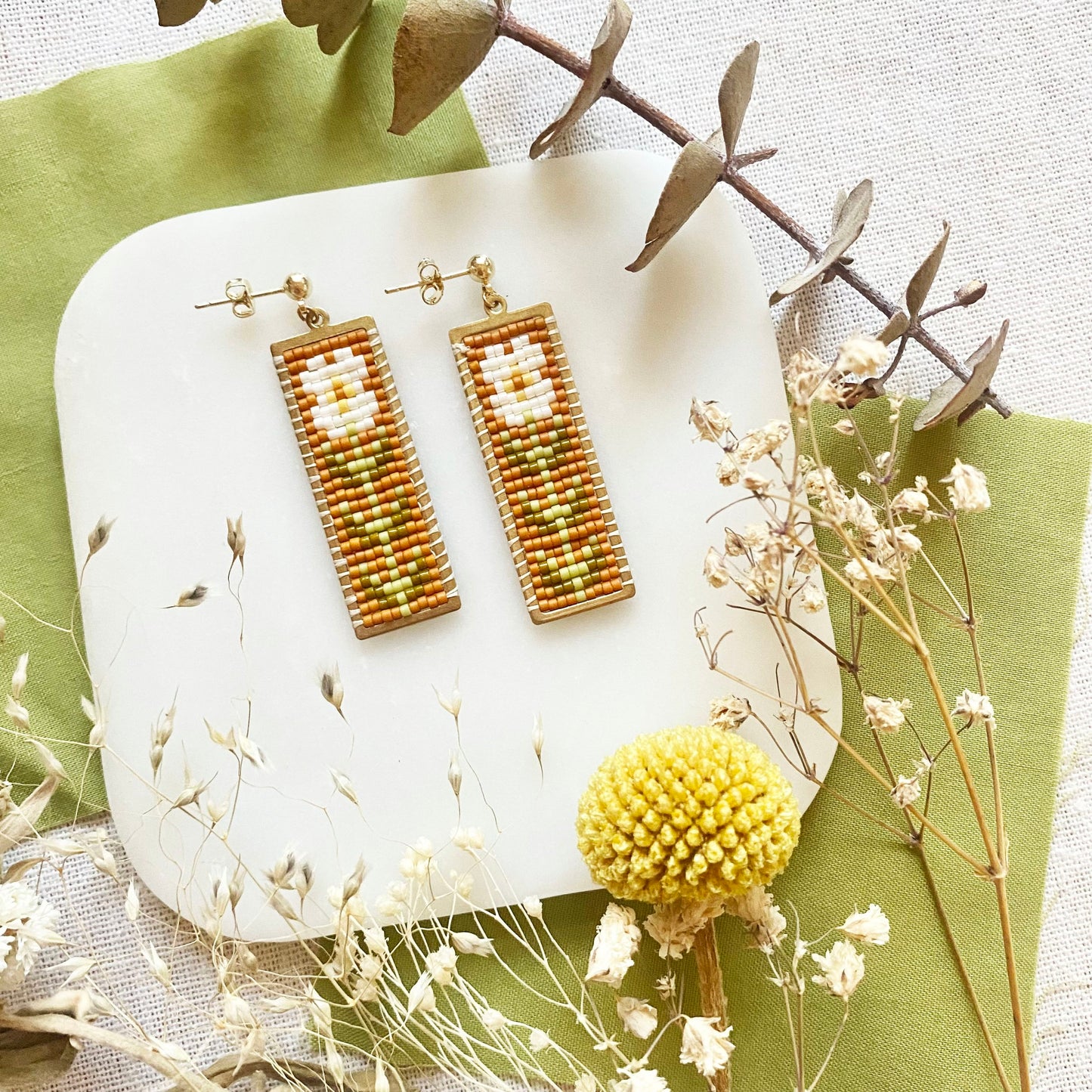 Ferro + Fawn Beaded Everbloom Earrings