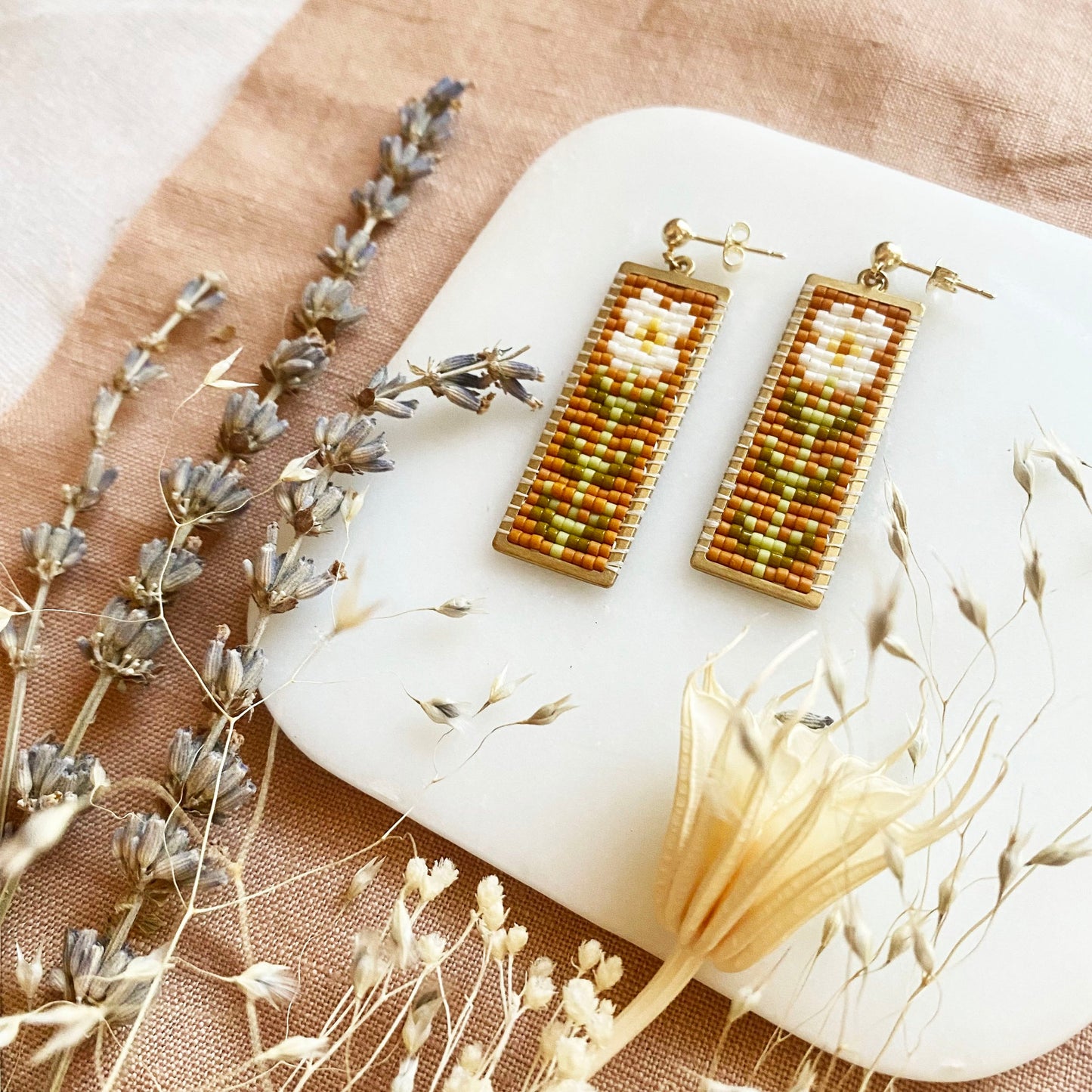 Ferro + Fawn Beaded Everbloom Earrings