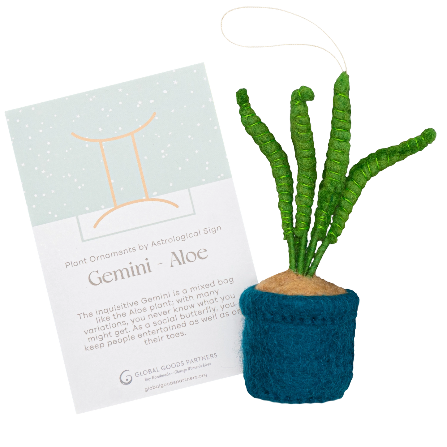 Global Goods Partners Felted Zodiac House Plant Ornaments