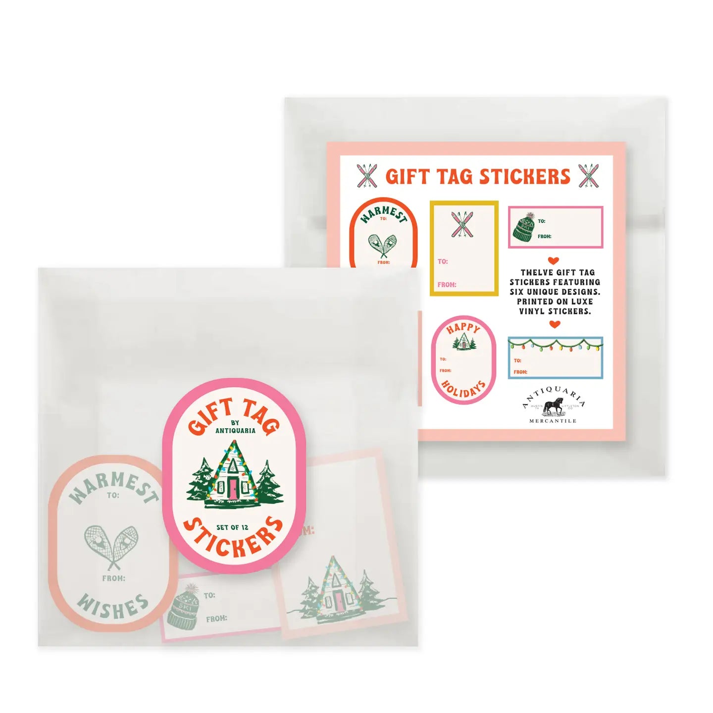 Antiquaria Gift Tag Stickers Set : Mountain Cabin