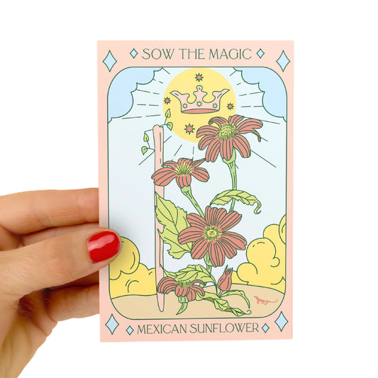 Sow the Magic Mexican Sunflower Tarot Seed Packet