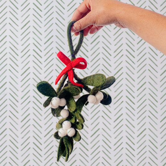 Global Goods Partners Felted Mistletoe Ornament