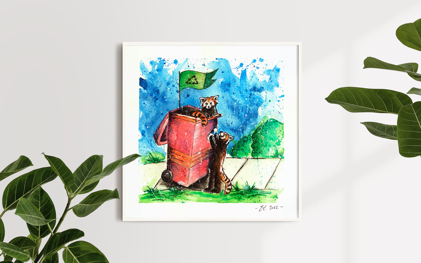 Where'd The Wild Things Go Red Pandas Recycling Print