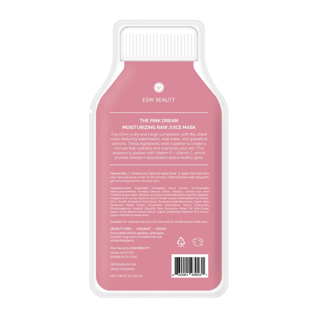 ESW Beauty Pink Dream Moisturizing Raw Juice Sheet Mask