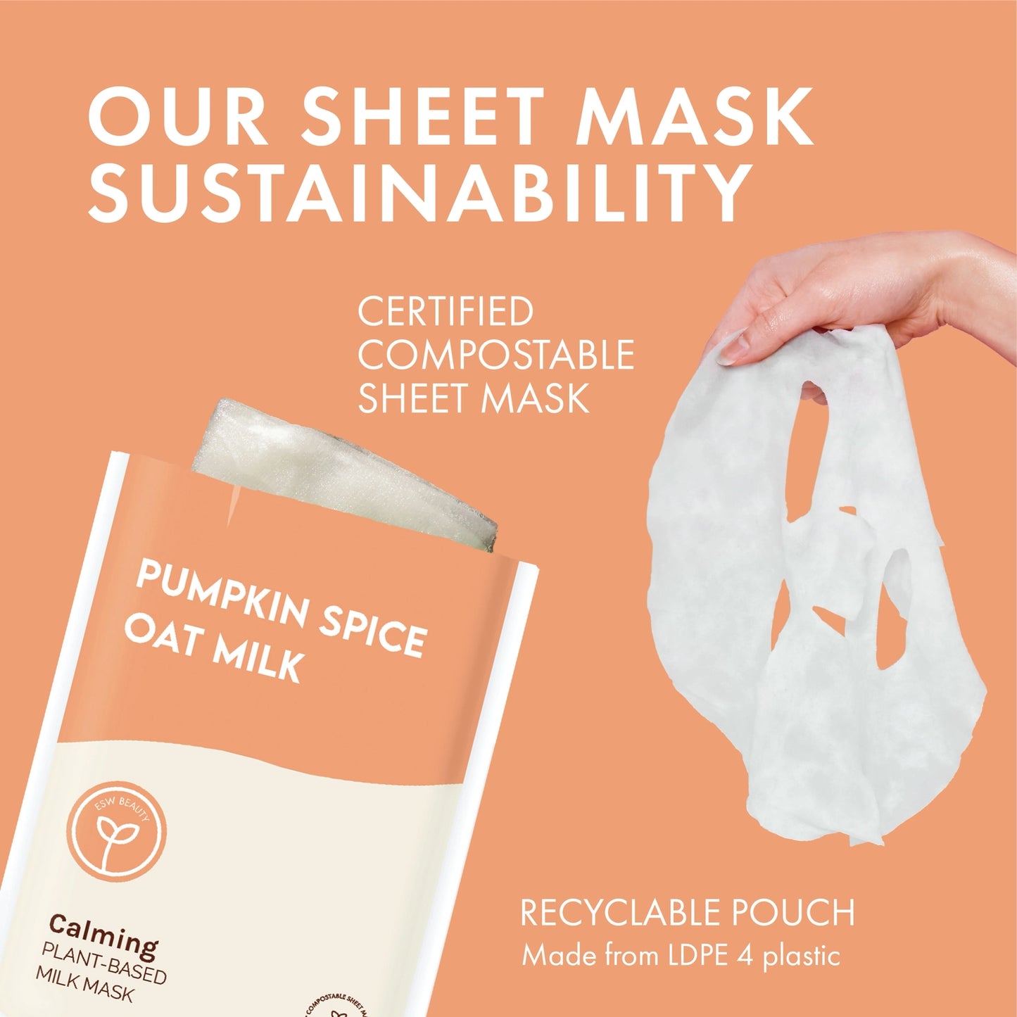 ESW Beauty Pumpkin Spice Oat Milk Calming Sheet Mask