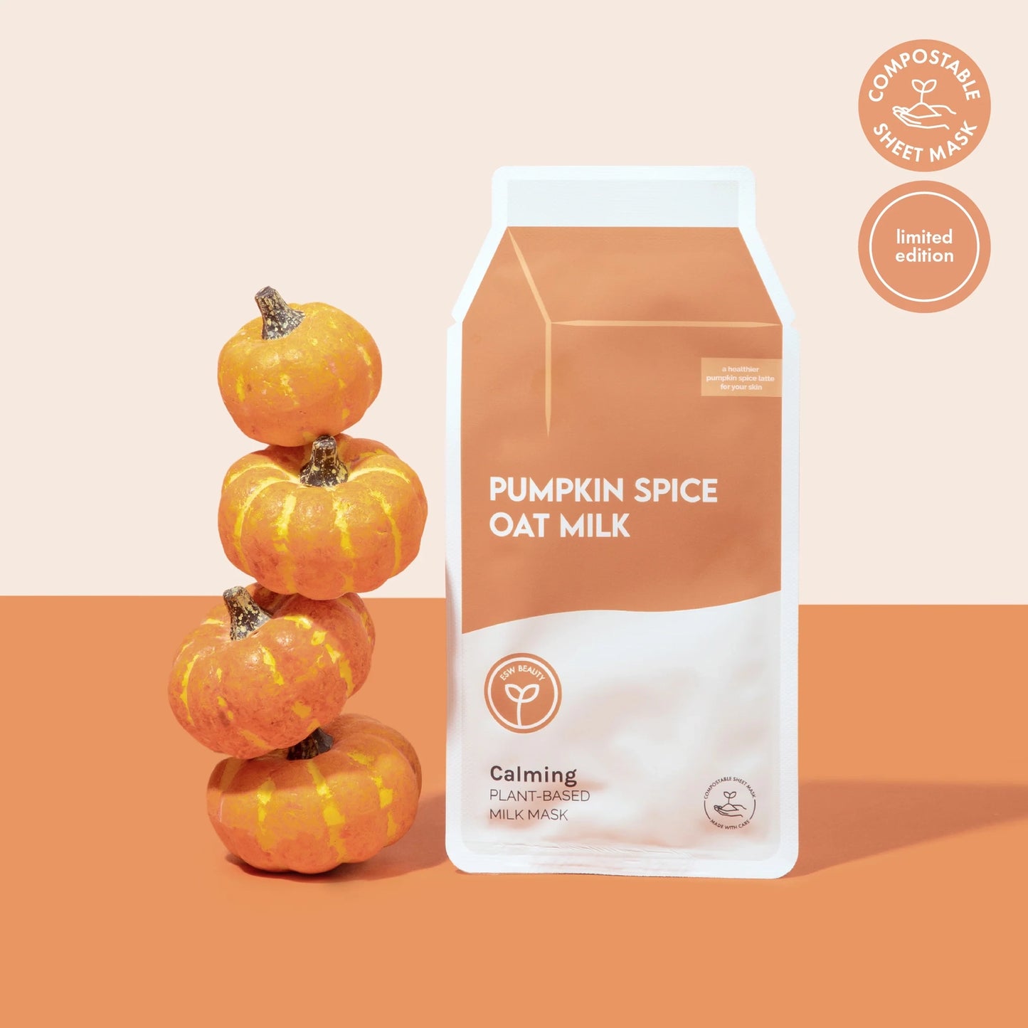 ESW Beauty Pumpkin Spice Oat Milk Calming Sheet Mask