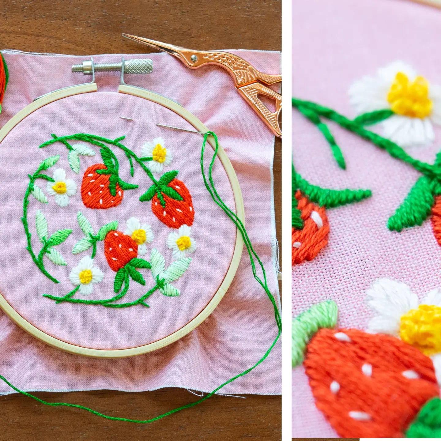 Antiquaria DIY Ornament Embroidery Kit : Strawberries