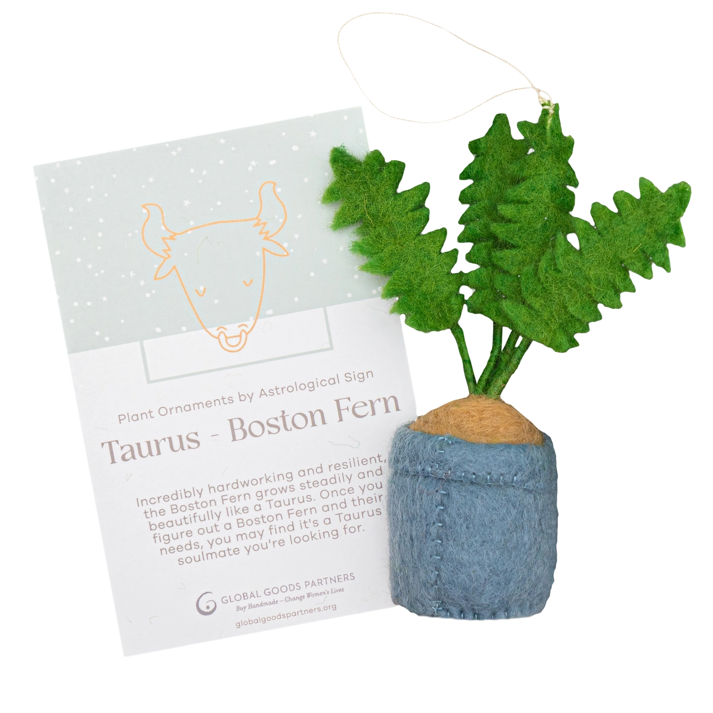 Global Goods Partners Felted Zodiac House Plant Ornaments