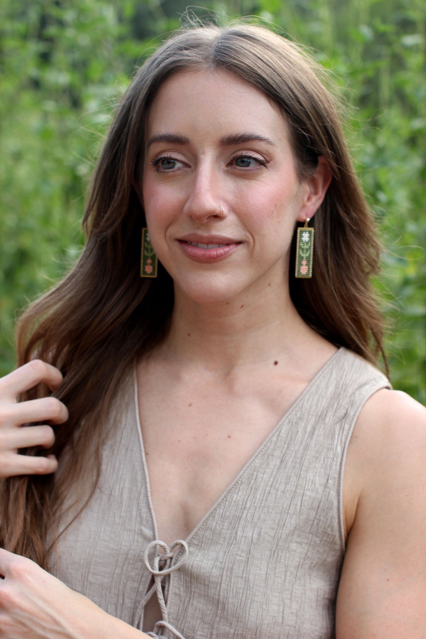 Ferro + Fawn Beaded Vessel Earrings