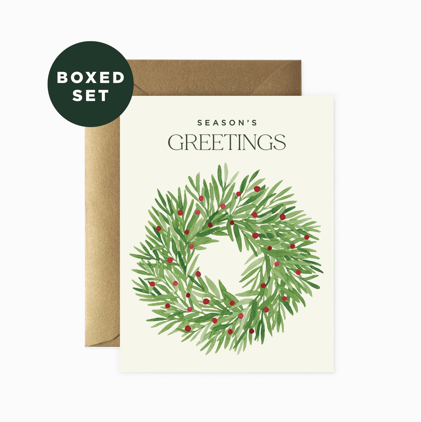 Paper Anchor Co Holiday Wreath Season's Greetings Boxed Cards Set